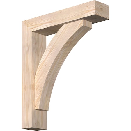 Ekena Millwork Thorton Block Smooth Bracket w/ Offset Brace, Douglas Fir, 5 1/2"W x 24"D x 28"H BKT0604X24X28THR05SDF